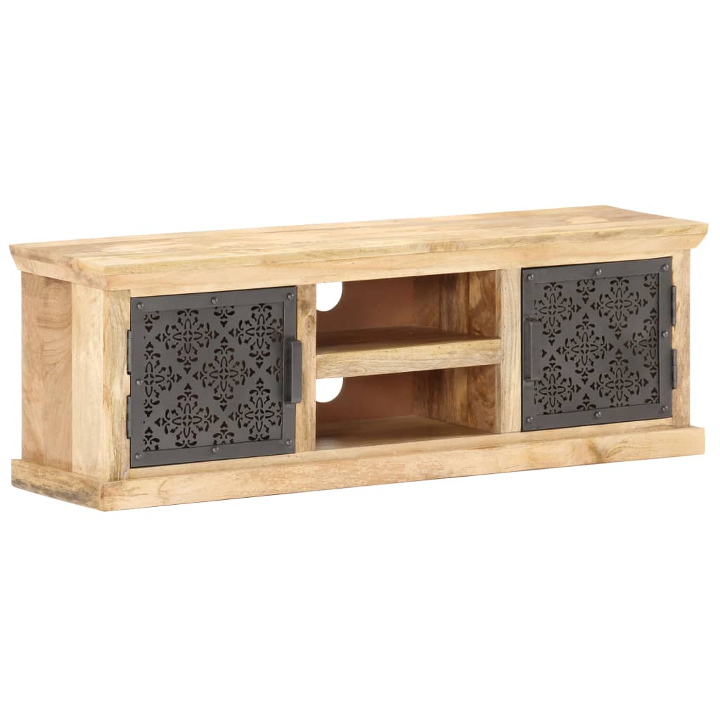 Tv-Meubel Met Stalen Deuren 120X30X40 Cm Massief Mangohout